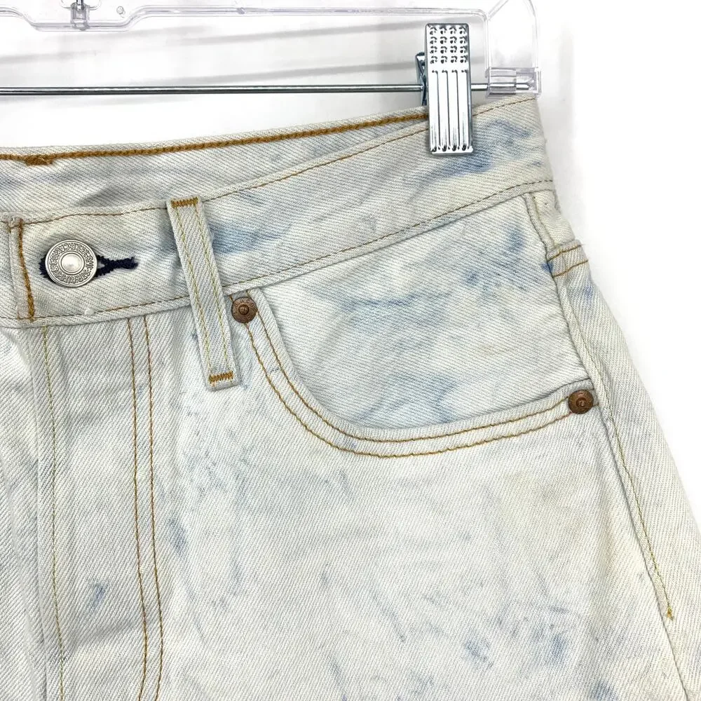 Levis 501 Cut Off Jean Shorts Womens Sz 29 Light Wash Tie Dye Denim